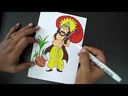How To Draw Maveli Maveli Drawing For Onam Festival Drawing For Onam Festival Drawings Youtube Drawing For Kids Drawings Onam Festival
