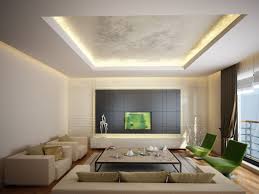 Living Room With Recessed Ceiling Containing Recessed Lighting Beige Furniture Woo Ceiling Design Living Room Ceiling Design Modern Living Room Design Modern