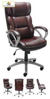 Broyhill Bonded Large Leather Desk Chair Office Arms Wheels Executive Brown Seat Generic Executivemanagerialchair Office Chair Executive Office Chairs Chair
