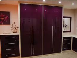 Gorgeous High Gloss Bedroom Furniture Purple White Color Accents Cupboard Design Built In Cupboards Wardrobe Design