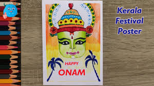 How To Draw Happy Onam Poster How To Make Onam Festival Card Drawing Easy Youtube