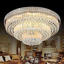 Kalri Modern K9 Crystal Chandelier Flush Mount Led Ceiling Light Fixture Pendant Lamp For Living Room B In 2020 Ceiling Lights Crystal Ceiling Light Crystal Chandelier