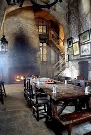 Leather Seats With Rustic Table And Planked Floor Castles Interior Architecture Harry Potter