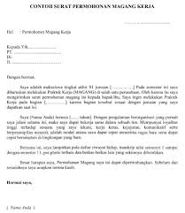 Contoh Surat Permohonan Magang Kerja Yang Resmi Baik Dan Benar Format Word Surat Tulisan Mahasiswa