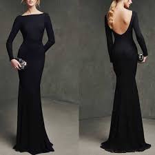 Long Sleeves Mermaid Black Simple Long Bridesmaid Dresses Pm0211 Prom Dresses Long With Sleeves Prom Dresses Long Black Backless Evening Gowns