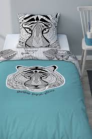 Tendance Jungle Chambre Ado Totem Tigre Bleu Housse De Couette Ado Parure De Lit Parure De Lit Enfant