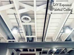 Diy Painted Basement Ceiling Project First Thyme Mom In 2020 Basement Ceiling Painted Basement Ceiling Diy Basement