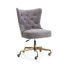 Isla Grey Velvet Office Chair Reviews Crate And Barrel In 2020 Velvet Office Chair Office Chair Office Chair Design