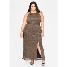 Ashley Stewart Metallic Special Occasion Gown Metallic Gold 52 Liked On Polyvore Featurin Plus Size Holiday Dresses Special Occasion Gowns Plus Size Gowns