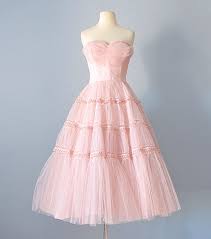 1950s Party Dress Vintage Pink Teal Length Tulle Party Dress Etsy Vintage 1950s Dresses 1950s Party Dresses Womens Vintage Dresses