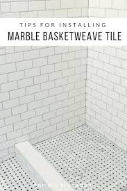 Tips And Tricks To Lay Marble Basketweave Floor Tile The Diy Playbook Basketweave Tile Bathroom Marble Tile Floor Basket Weave Tile