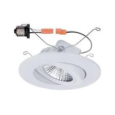 Commercial Electric 6 In White Recessed Gimbal Led Trim Cer6742awh30 The Home Depot Led Recessed Ceiling Lights