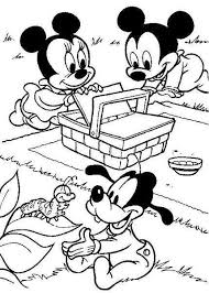 Coloriage Mickey Bebe A Imprimer En Ligne Et Gratuit Mickey Bebe Fait Un Pique Nique Avec Minnie Bebe Et Dingo En 2020 Coloriage Minnie Coloriage Mickey Coloriage