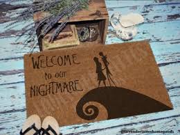 Welcome To Our Nightmare Nightmare Before Christmas Welcome Etsy In 2020 Holiday Decor Halloween Nightmare Before Christmas Christmas Doormat