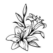 Vector Black Contour De Fleurs De Lys D Isolement Sur Un Fond Blanc Fleur De Lys Dessin Dessin De Fleur Pochoir Fleur