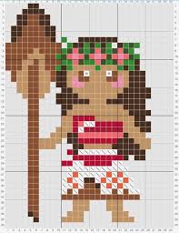 Moana Cross Stitch Peeler Bead Pattern Colors Used Dmc 838 434 3773 604 3706 347 2 Cross Stitch Pattern Maker Perler Bead Disney Cross Stitch Embroidery