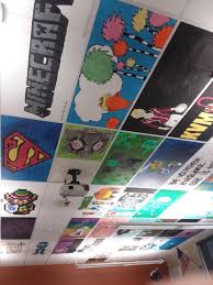 The Middle School I Go To Lets The 8th Graders Paint Ceiling Tiles For Their Favorite Teachees Https Ift Ceiling Tiles Painted Painted Ceiling Ceiling Tiles