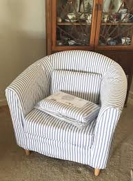 Ikea Ektorp Tullsta Chair Slipcover Cover Blue White Stripe New Ikea Beachy Slipcovers For Chairs Ikea Chair Cover Slipcovers