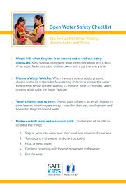 Open Water Safety Checklist Safety Checklist Water Safety Open Water