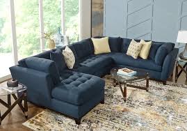 Cindy Crawford Home Metropolis Way Sapphire Microfiber 3 Pc Sectional Cindy Crawford Home Home Sectional