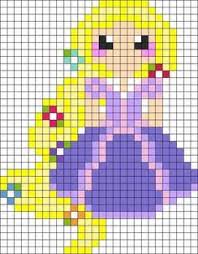 Pixel Art Princesse Pixel Art Raiponce Dessin Pixel Dessin Petit Carreau