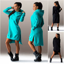 Women Plus Size Hooded Hoody Hoodie Dress Autumn Sport Wear Sweatshirt Dress Top Women Hoodies Sweatshirts Long Sleeve Fashion Casual Long Hoodie Dress