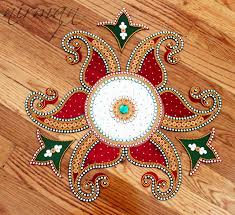Rangoli Kundan Bollywood Inspired Acrylic Floor Art Indian Wedding Decor Rangoli Floor Art Acrylic Rangoli Indian Wedding Decorations
