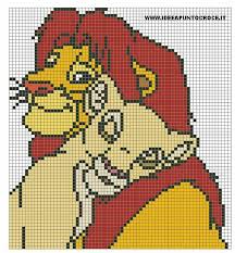 Nala N Simba Dessin Petit Carreau Dessin Quadrille Coloriage Pixel Art