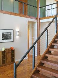 Cable Stair Railing Photo Of Aluminum With Horizontal Infill In Residential Interior Canada Interior Railings Cable Railing Interior Railing Design