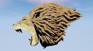Lion Head I Made In Minecraft Minecraft Lion Lion Head Pixel Art