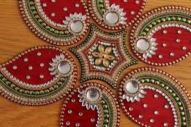 Seven Pieces Rangoli Floor Art Diwali Navratri Durga Pooja Etsy Acrylic Rangoli Floor Art Diwali Craft