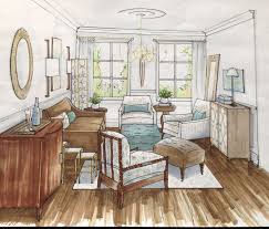 Living Room Sketch Desain Interior Interior Desain