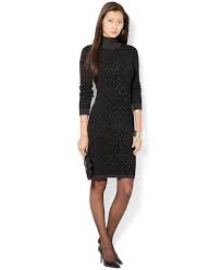Lauren Ralph Lauren Jacquard Knit Turtleneck Dress Lauren Dresses Women Macy S Clothes Design Turtle Neck Dress Womens Dresses