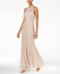 Nightway Petite Illusion Lace Halter Gown Dresses Petites Macy S Petite Evening Gowns Petite Evening Dresses Petite Gowns