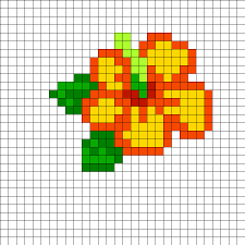 Hibiscus Kandi Pattern Perler Beads Designs Fuse Bead Patterns Perler Bead Patterns