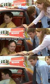 The Office Jim And Pam Trying To Console Dwight When He S Upset Over The Attention Michael Is Giving The Office Seasons The Office Show The Office Season 2