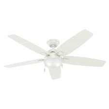 Hunter Antero 54 In Led Indoor Fresh White Ceiling Fan With Light 59184 The Home Depot White Ceiling Fan Ceiling Fan With Light Ceiling Fan