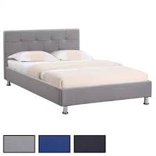 Lit Simple Nizza 120 X 190 Cm Capitonne Avec Sommier Revetement En Tissu En 2020 Lit Simple Lit Capitonne