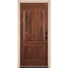 Feather River Doors 37 5 In X 81 625 In 2 Panel Plank Chocolate Mahogany Stained Left Hand Inswing Fiberglass Prehung Front Door B03690 The Home Depot Fiberglass Entry Doors Fiberglass Exterior Doors Fiberglass Door