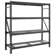 Husky Black 4 Tier Heavy Duty Welded Steel Garage Storage Shelving Unit 77 In W X 78 In H X 24 In D Erz782478w 4 The Home Depot In 2020 Steel Shelving Unit