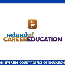 Riverside County Office Of Ed School Of Career Education Logo With Blue Border Education Logo Career Education Education