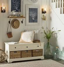 Simple Coastal Entryway Storage Ideas With Benches Wardrobes Wall Shelves Diy Shop The Look Storage Bench With Baskets Rustic Coastal Decor Coastal Entryway