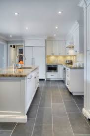 Modern Kitchen With Grey Floor Tiles Modern Kitchen Flooring Kitchen Flooring Grey Kitchen Floor