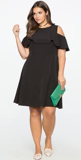 Plus Size Cold Shoulder Ruffle Overlay Dress Coctail Dress Plus Size Ruffled Short Dresses Plus Size Prom Dresses