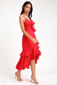 Hot Red Party Dresses For Women Look Fiery And Fab In A Little Red Dress Sizzling Styles At Great Prices Red Ruffle Dress Red Dress Red Dress Women