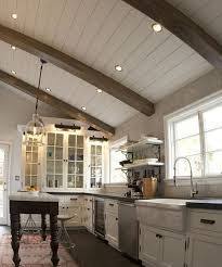 Beams With White Boards Rustic Kitchen Design Wooden Ceiling Design Kitchen Ceiling