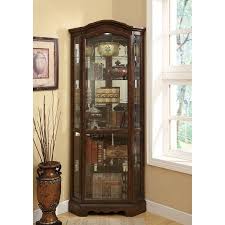 Corner Curio Medium Brn 32 50 X 21 75 X 82 25 Walmart Com In 2020 Corner Curio Curio Cabinet Crockery Cabinet