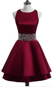 Shown Color Burgundy Body Shape Apple Waist Natural Fabric Satin Season Fall Spring Summer In 2020 Short Formal Dress Junior Prom Dresses Prom Dresses Short