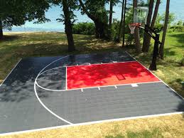 28 X 30 Snapsports Bounceback Court Surface Installed By Total Sport Solutions Inc B Basketball Court Backyard Outdoor Basketball Court Home Basketball Court