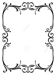 Calligraphie Calligraphie Boucles Cadre Baroque Noir Isole Cadre Baroque Calligraphie Baroque